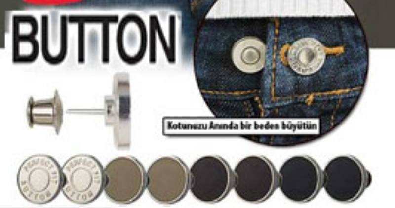 Perfect Fit Button Yedek Kot Düğmesi Seti 100 Paslanmaz Çelik