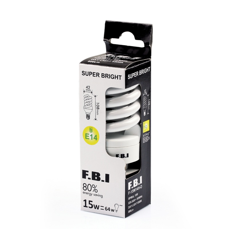 F.B.I T2 15W Tasarruflu Spiral E-14 Duy Ampul F-15W14H-D