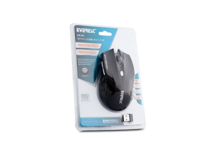 Everest Siyah 2.4 Ghz Optik Kablosuz Mouse